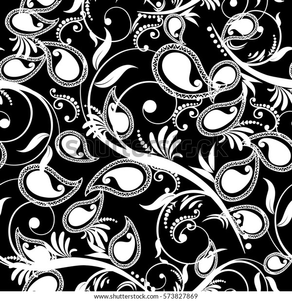 Isolated Floral Seamless Pattern Elegant Black Stock Vector Royalty Free 573827869