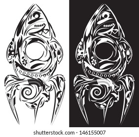 Isolated Floral space rocket