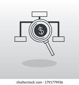 Isolated  flow chart analytics icon 