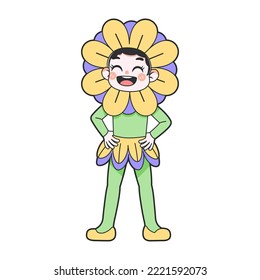 Isolated flower costume vector illustration