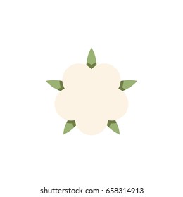 Isolated Flower Flat Icon. Bud Vector Element Can Be Used For Flower, Cotton, Bud Design Concept.