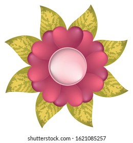 Isolated flower with heart petals. Valentines day - Vector