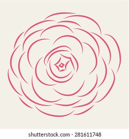 Isolated flower on a colored background. Vector illustration