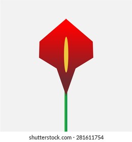 Isolated flower on a colored background. Vector illustration