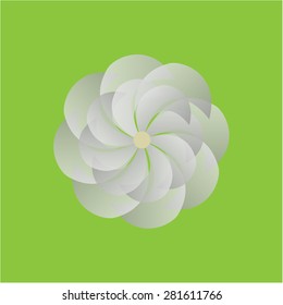 Isolated flower on a colored background. Vector illustration