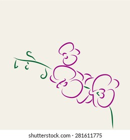 Isolated flower on a colored background. Vector illustration
