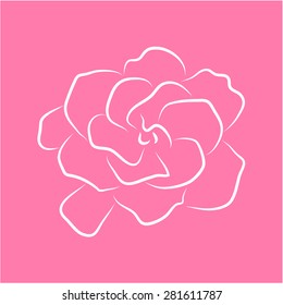 Isolated flower on a colored background. Vector illustration