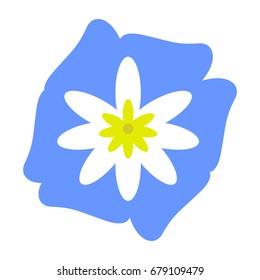 Isolated flower on a white background, flat style, Vector illustration