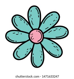 Isolated flower ornament draw design