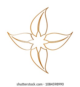 Isolated flower outline