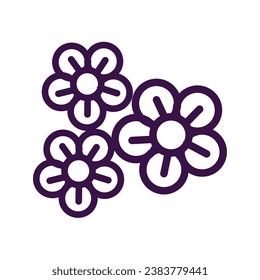 Icono de contorno de flor aislado Vector