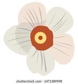 Isolated flower over a white background - Vector