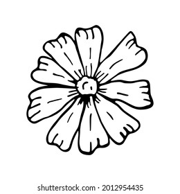 Einzelne Blumenskizze Frühlingszeit Vektorgrafik