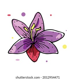 Isolated flower sketch Spring time Vector illustration