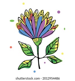 Esbozo de flor aislado primavera tiempo de primavera Ilustración vectorial