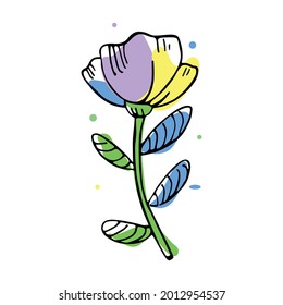 Isolated flower sketch Spring time Vector illustration