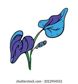 Esbozo de flor aislado primavera tiempo de primavera Ilustración vectorial