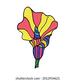 Isolated flower sketch Spring time Vector illustration