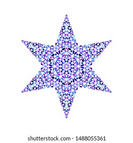 Isolated flower star symbol template - ornamental geometrical pentagonal vector element