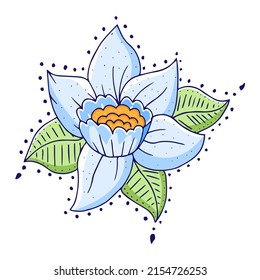 Flor aislada en acuarela técnica Ilustración vectorial