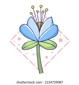Isolated flower in watercolor technique Vector illustration