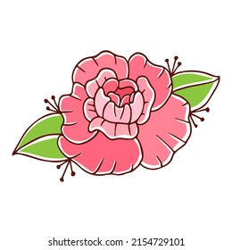 Flor aislada en acuarela técnica Ilustración vectorial