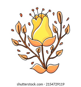 Isolated flower in watercolor technique Vector illustration
