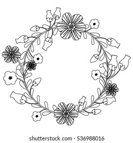 Isolated flower wreath design