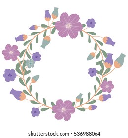 Isolated flower wreath design