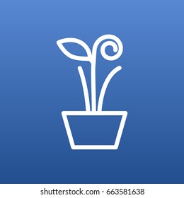 Isolated Flowerpot Outline Symbol On Clean Background. Vector Plant Element In Trendy Style.