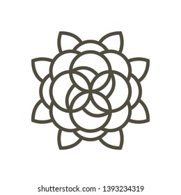 Isolated flowers arabic mehndi image. Mandala - Vector