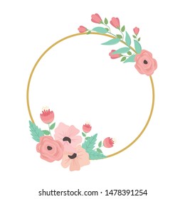 Isolated flowers circle design vector illustration