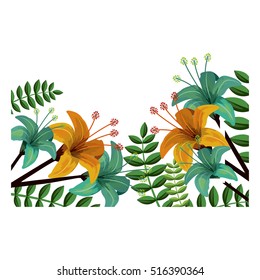 Isolated flowers decoration design
