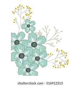 Isolated flowers decoration design