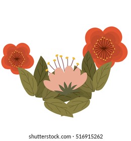 Isolated flowers decoration design