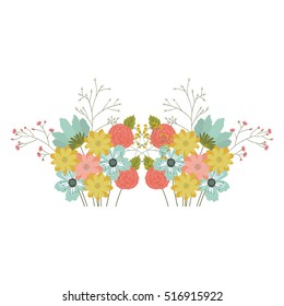 Isolated flowers decoration design