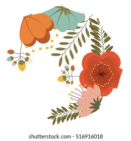 Isolated flowers decoration design