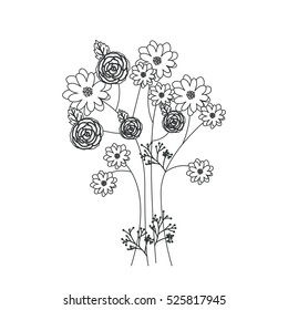 Isolated flowers decoration design