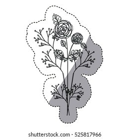 Isolated flowers decoration design