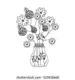 Isolated flowers decoration design