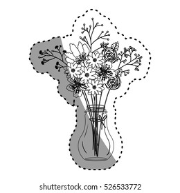 Isolated flowers decoration design