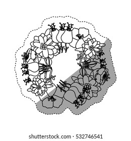 Isolated flowers decoration design