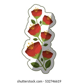 Isolated flowers decoration design