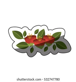 Isolated flowers decoration design