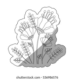 Isolated flowers decoration design