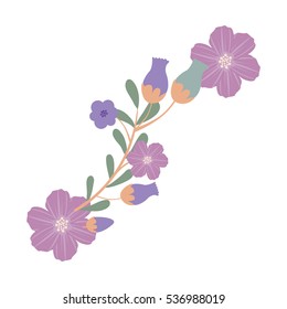 Isolated flowers decoration design