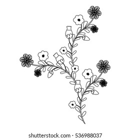 Isolated flowers decoration design