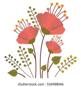 Isolated flowers decoration design