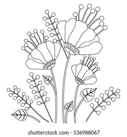 Isolated flowers decoration design