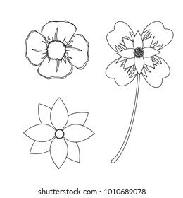 Isolated flowers design